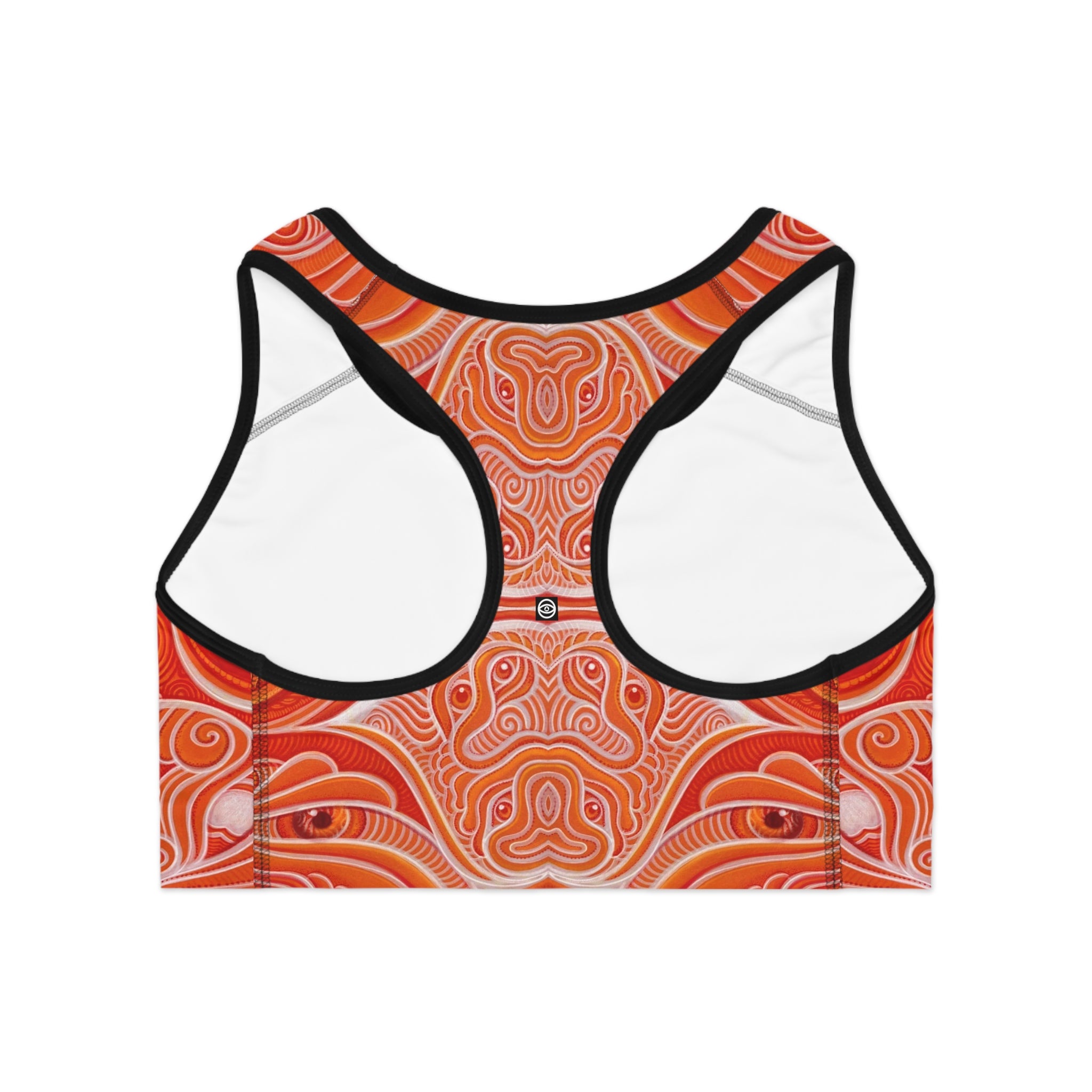 Orange Mandala Sports Bra — All-Over Print Yoga & Activewear #h13677