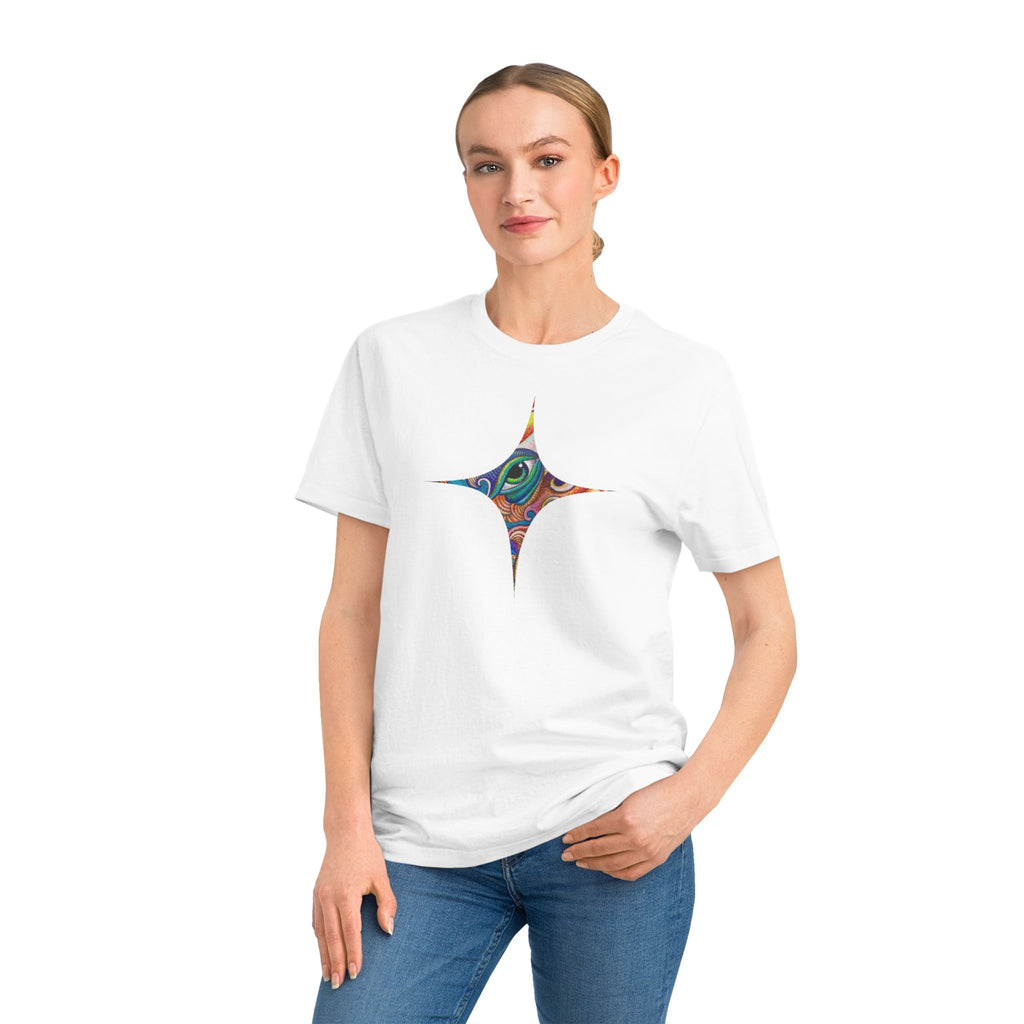Psychedelic Gem T-Shirt — Colorful Abstract Star & Triangle Design #gf87598