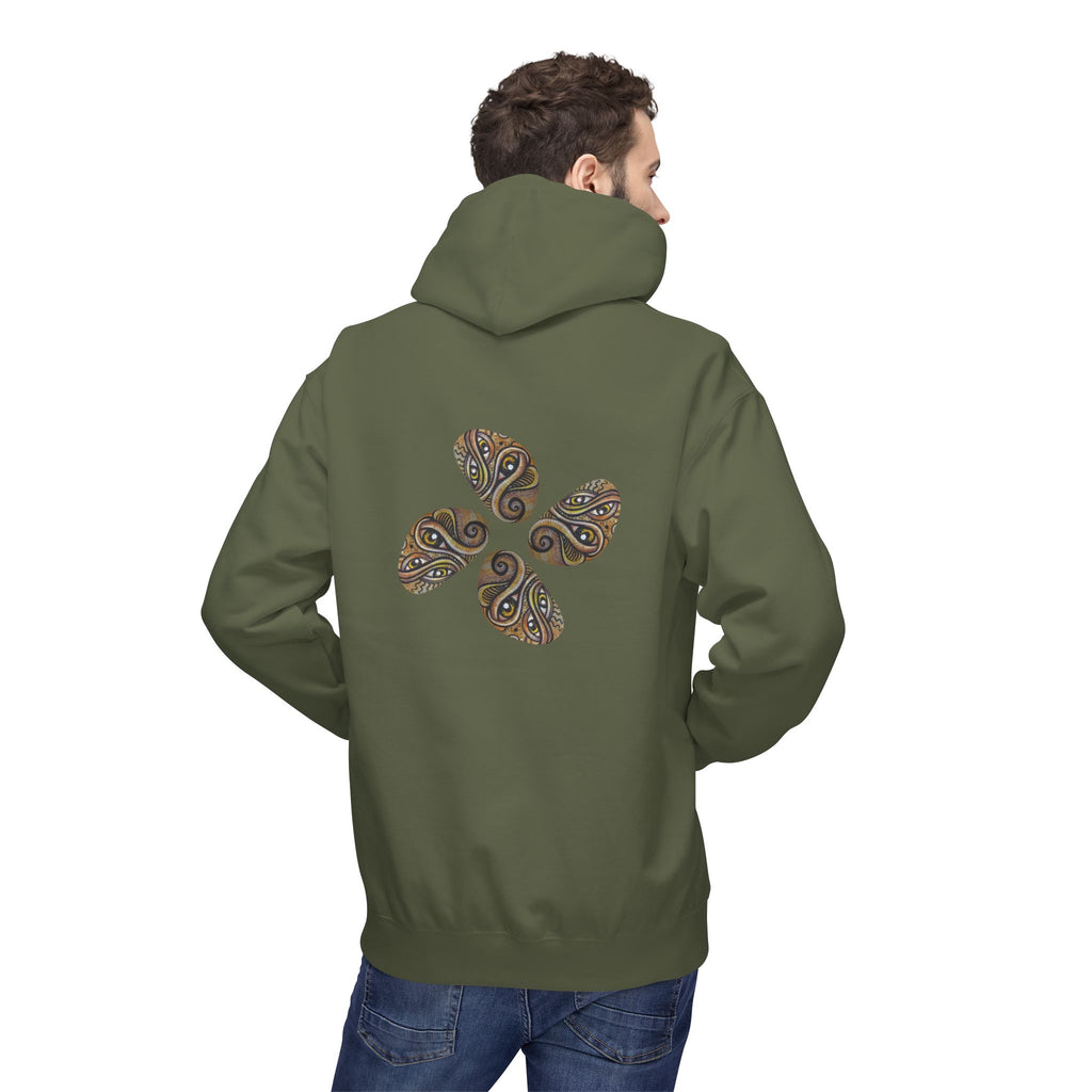 Leaf Pattern Hoodie — Boho Tribal Feather Design Pullover #f8635678