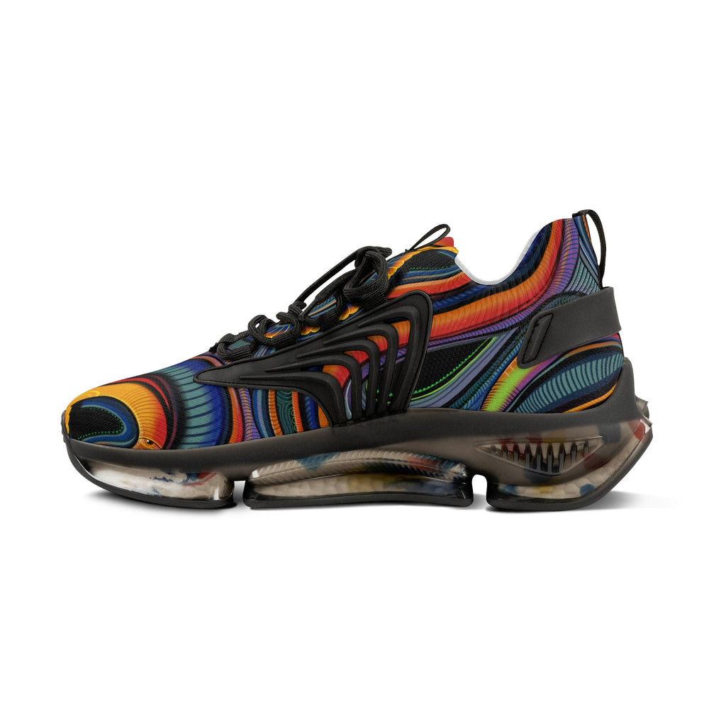 Men's Mesh Sneakers — Retro Psychedelic Swirl Athletic Shoes #lh963278