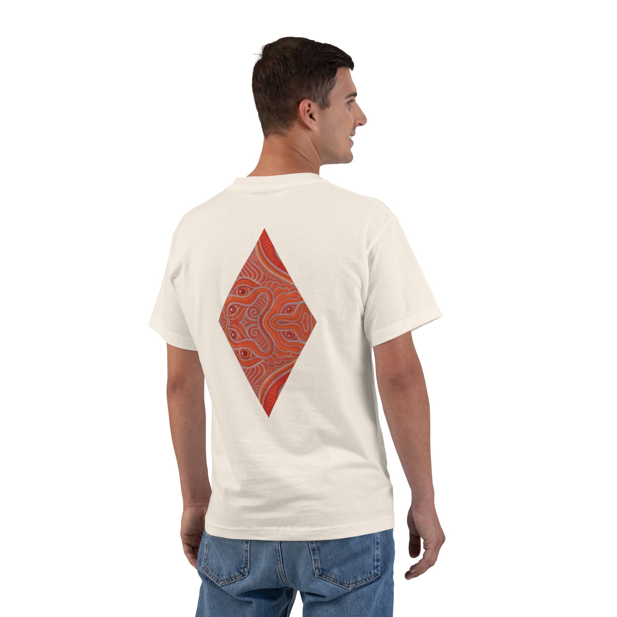 Geometric Red Diamond Graphic T-Shirt #kd753097