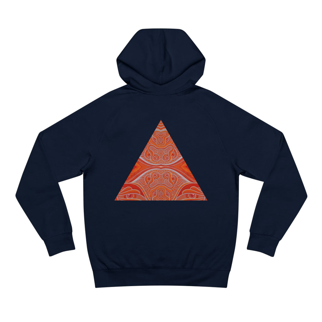 Keyhole & Diamond Pattern Hoodie — Abstract Red Paisley Graphic #yh099879