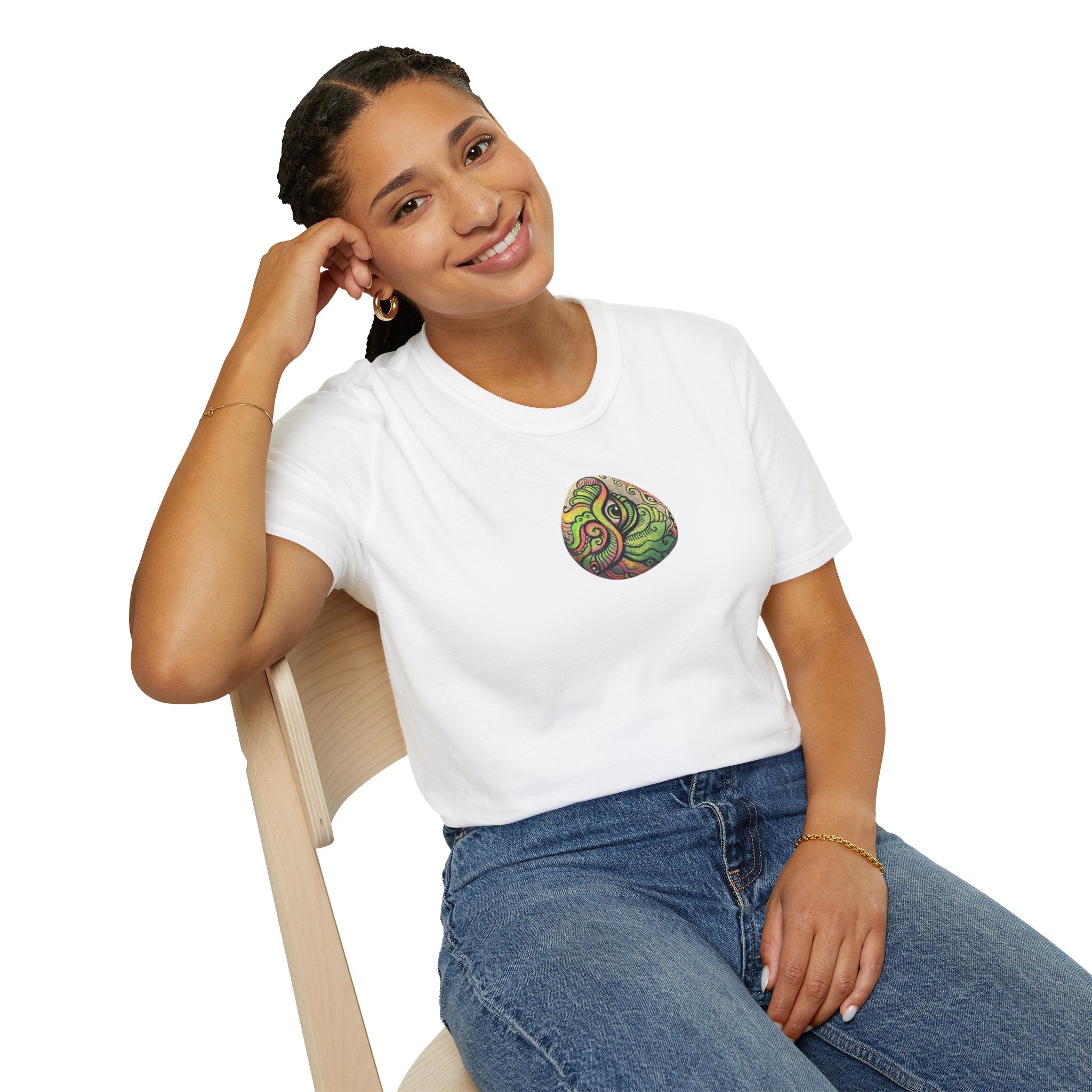 Psychedelic Green Mandala T-Shirt — Abstract Tribal Circle Art Tee #h84210
