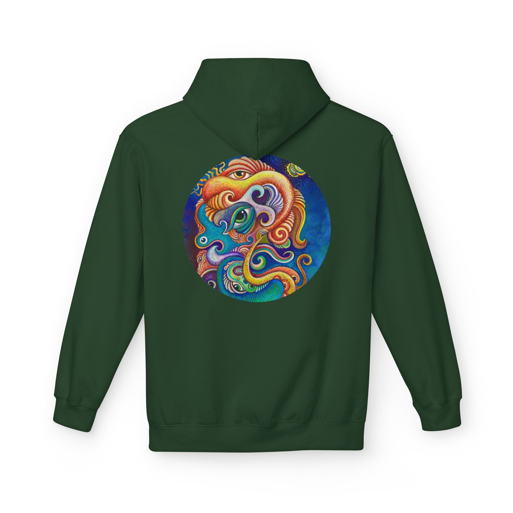 Abstract Psychedelic Face Hoodie | Colorful Surreal Keyhole Art