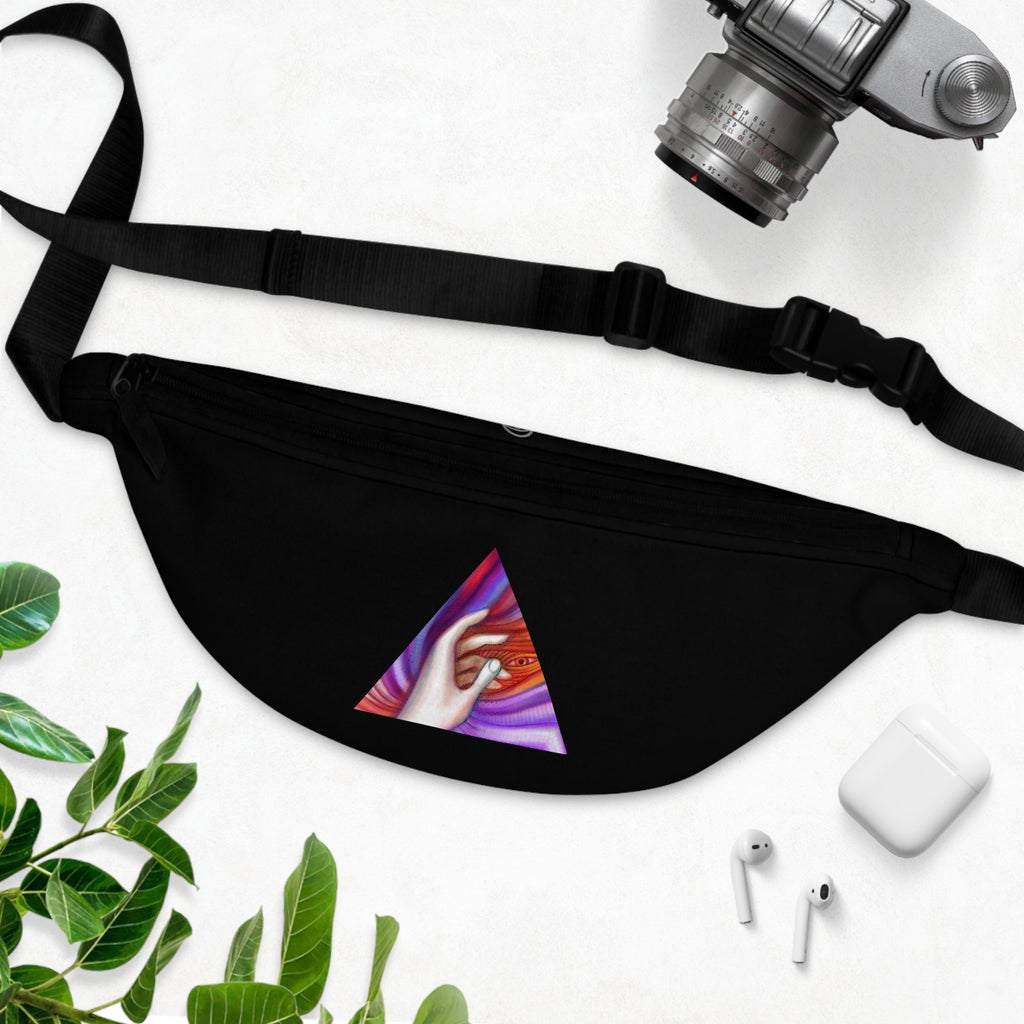 Fanny Pack - Abstract Hand & Flames Printed Waist Bag (Festival, Streetwear) #hj843