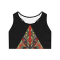 Tribal Triangle Sports Bra — Colorful Geometric Activewear #d34686