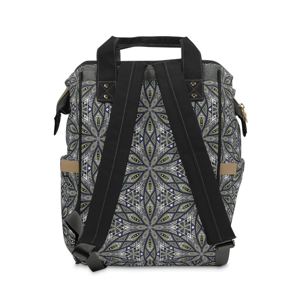 Diaper Backpack — Stylish Multifunctional Baby Bag with Geometric Mandala Print #jbd88240