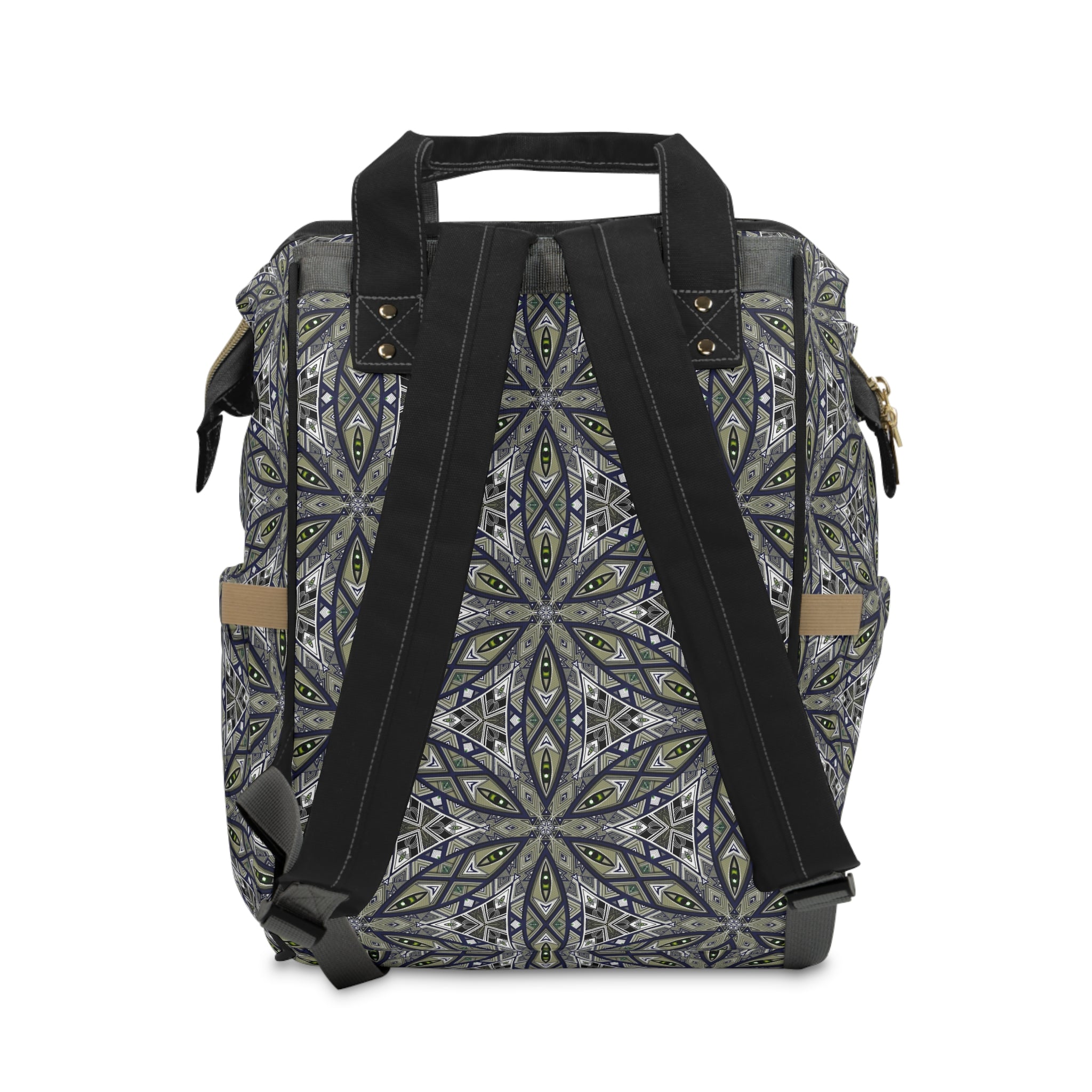 Diaper Backpack — Stylish Multifunctional Baby Bag with Geometric Mandala Print #jbd88240