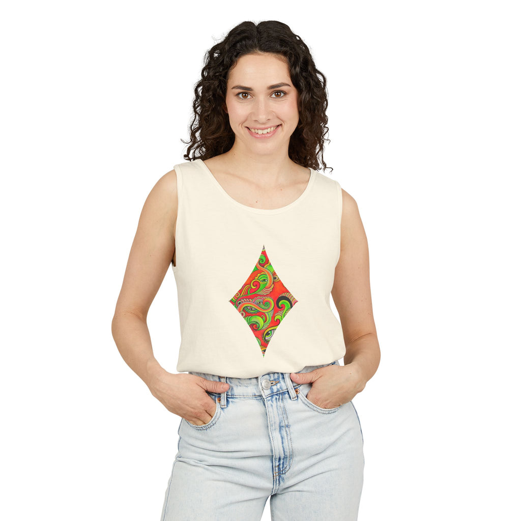 Psychedelic Paisley Cross Tank #t434567