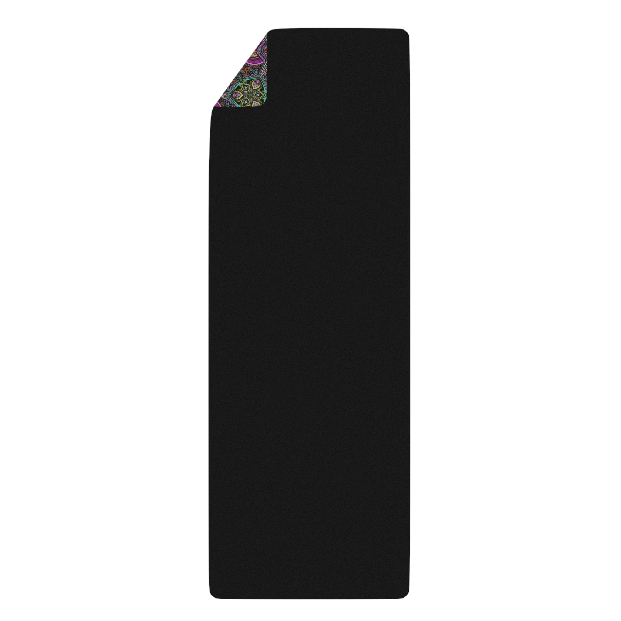 Floral Mandala Rubber Yoga Mat — Non-Slip Purple Green Patterned Mat #frg22567