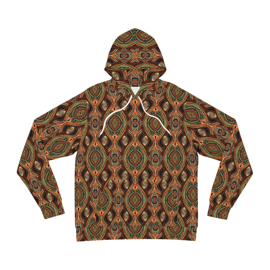 Boho Earth-Tone All-Over Print Hoodie – Retro Geometric Pattern #h006688