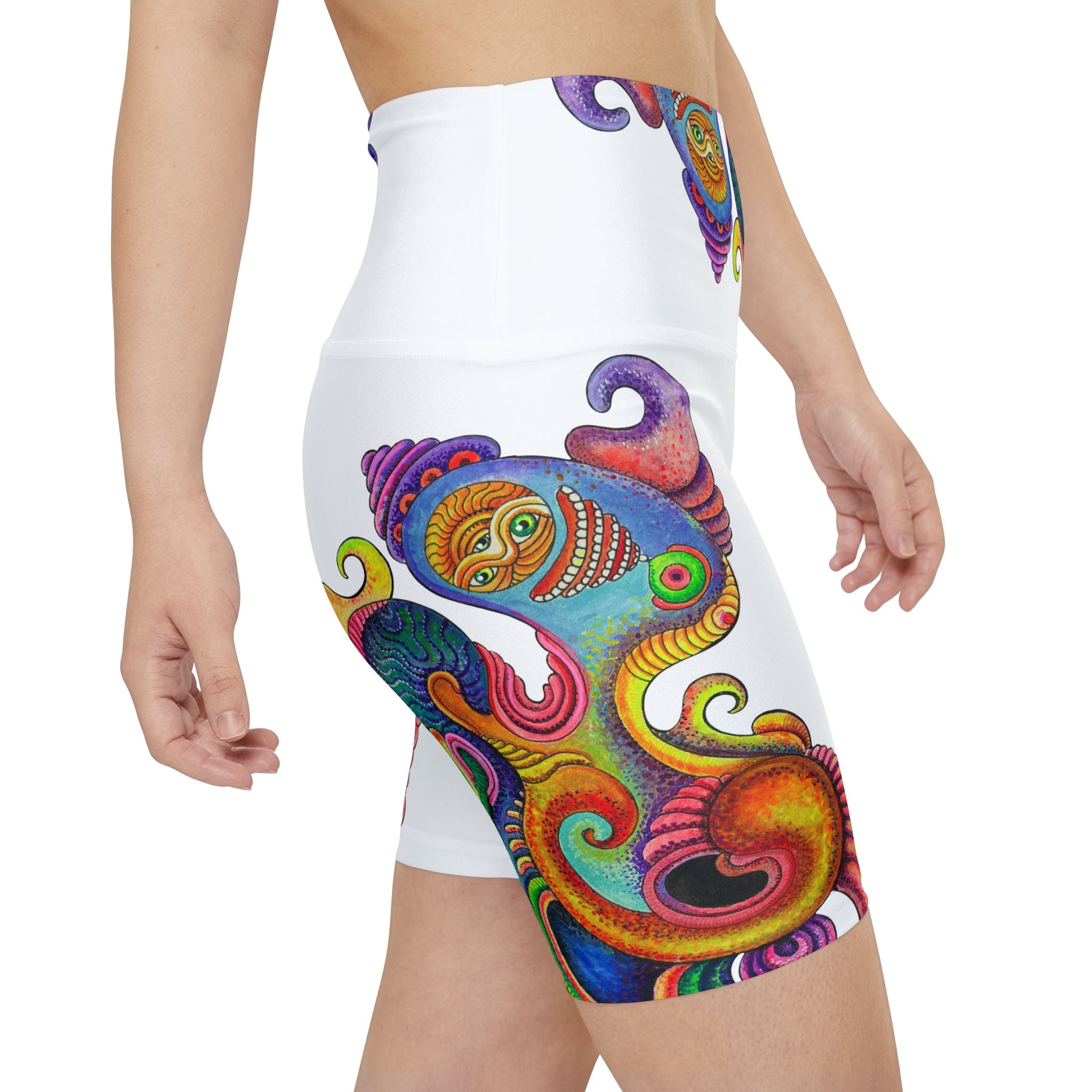 Psychedelic Paisley Women's Workout Shorts — Vibrant All-Over Print. #d87544670