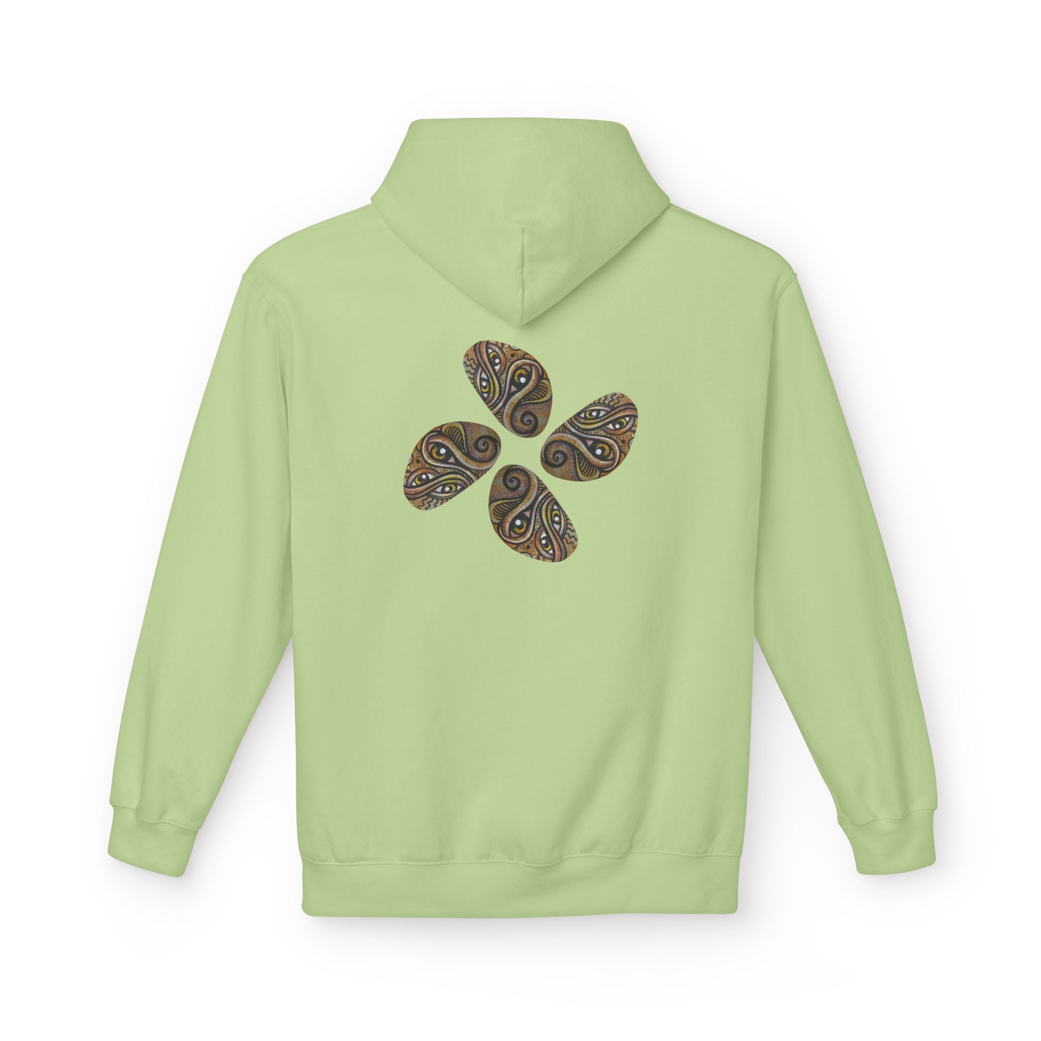 Leaf Pattern Hoodie — Boho Tribal Feather Design Pullover #f8635678