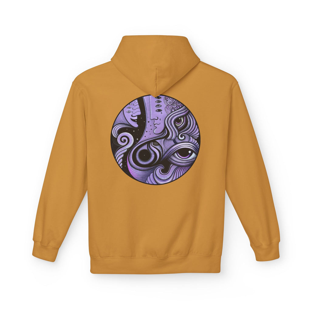 Purple Psychedelic Guitar Art Hoodie | Keyhole Front, Circular Back Design