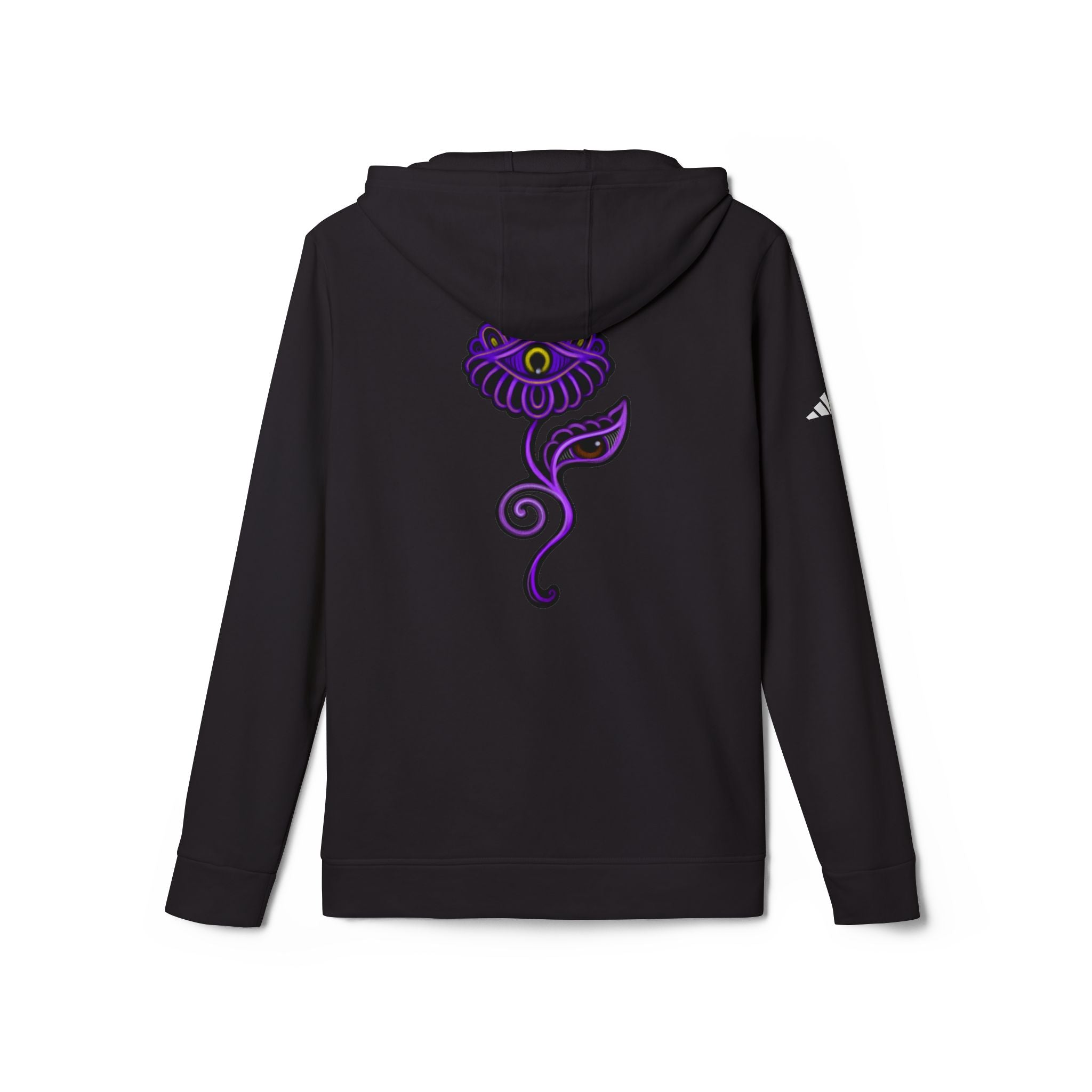 Blue Hoodie with Purple Paisley Chameleon Graphic — Casual Streetwear Pullover. #H1