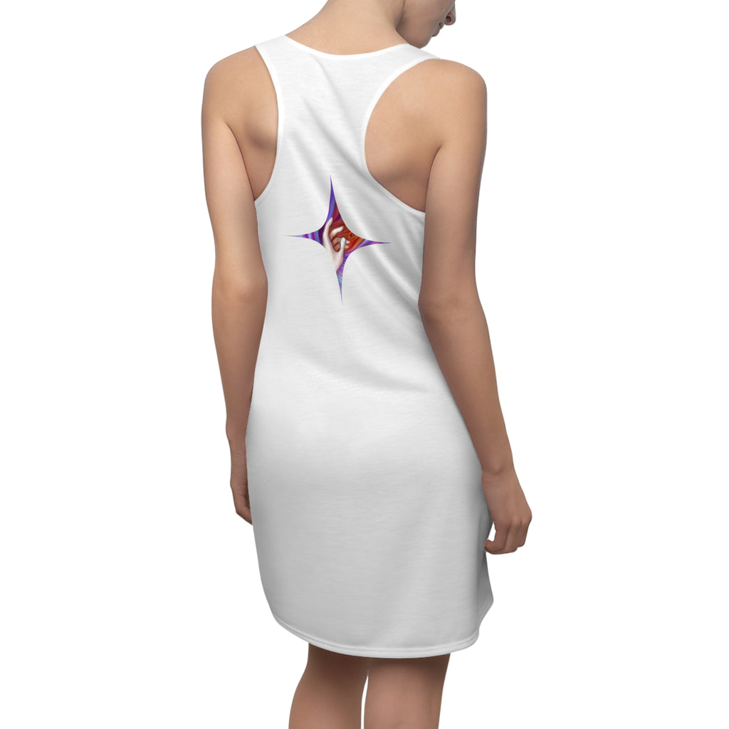Racerback Dress — Abstract Starburst Floral Graphic #i86245