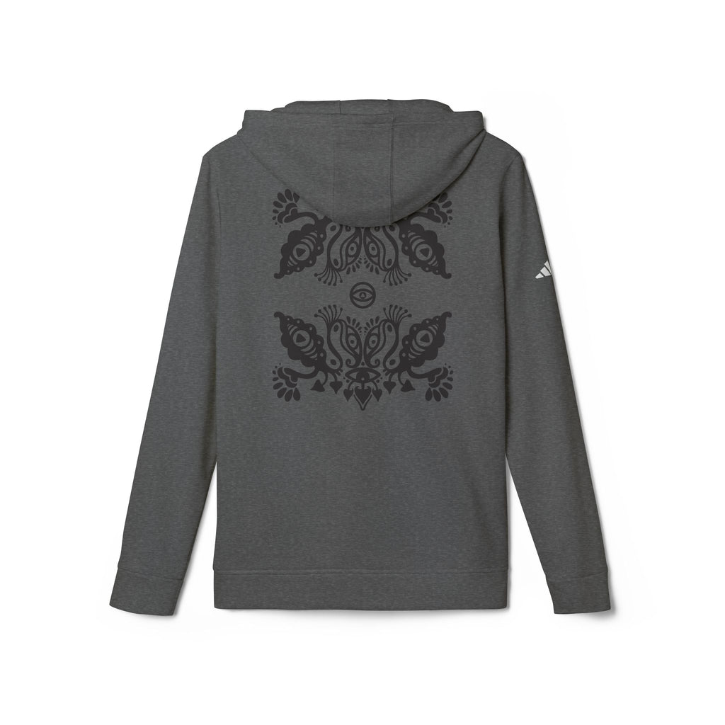 Adidas Hoodie — Ornamental Symmetry Black Graphic Zip-Up #y086467