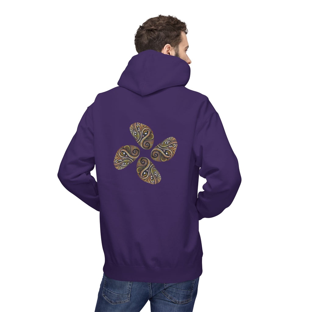 Leaf Pattern Hoodie — Boho Tribal Feather Design Pullover #f8635678