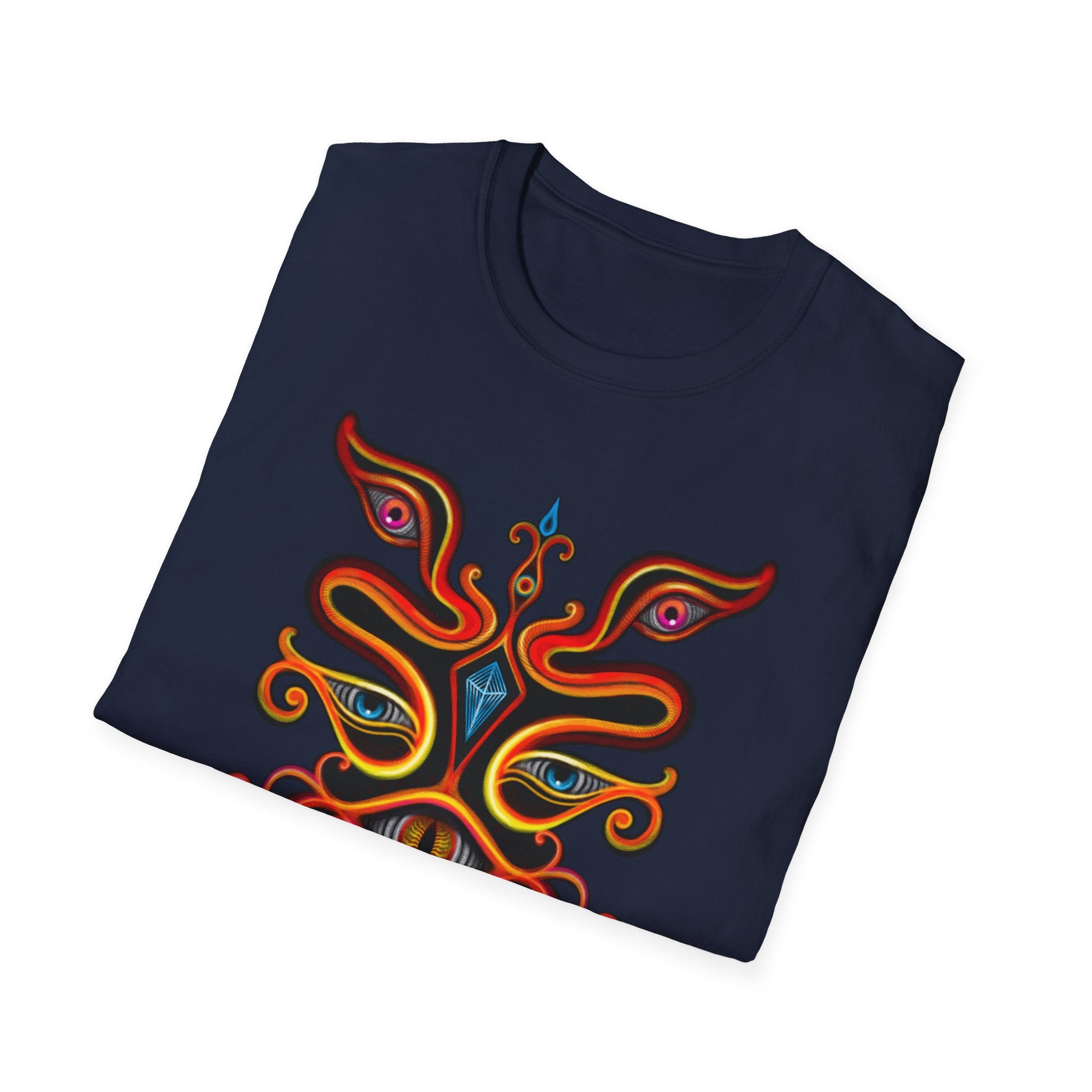 Mystic Eye Tribal T-Shirt — Psychedelic Symmetry Graphic Tee #y993738