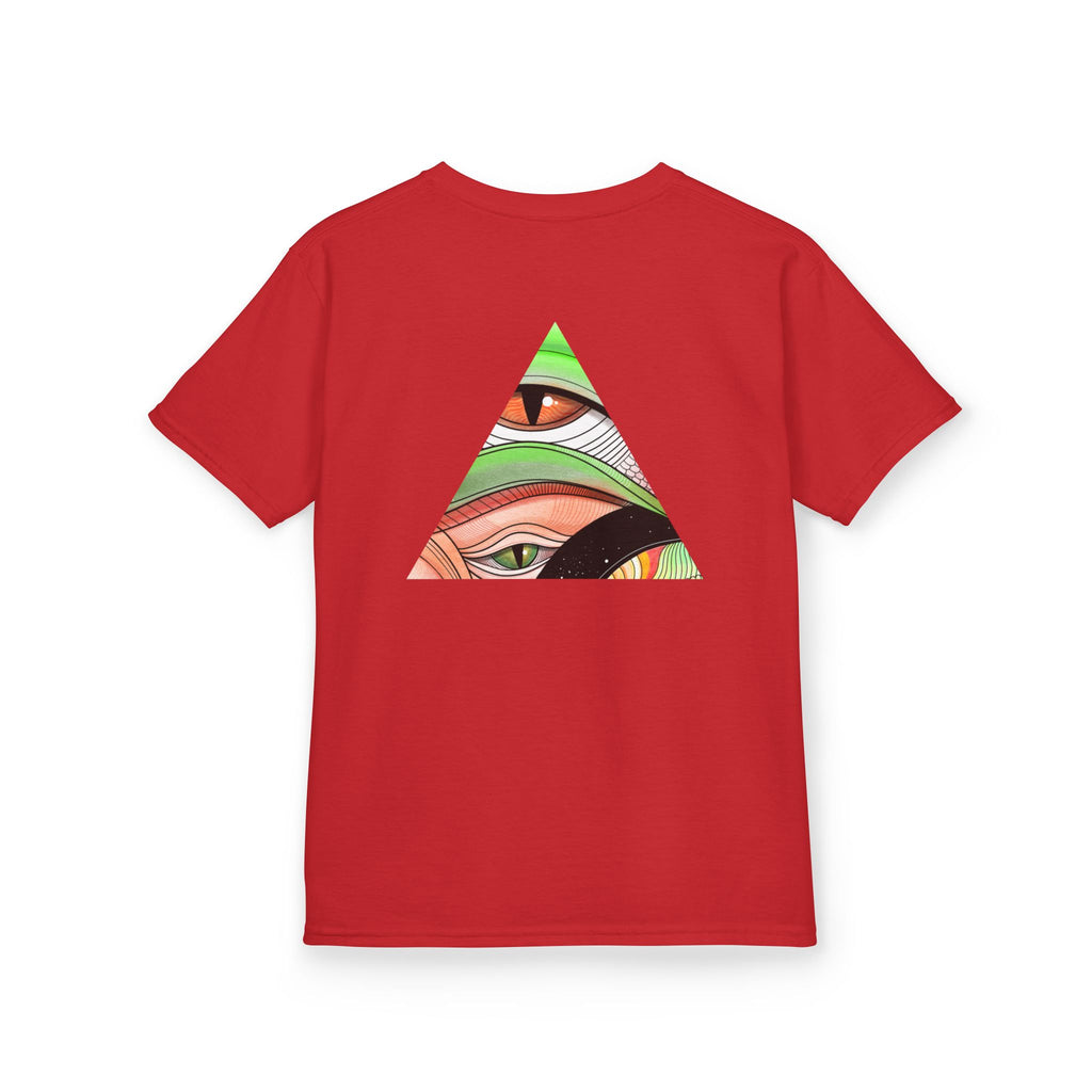 Abstract Eye Pattern Kids Tee | Geometric Star & Triangle Art