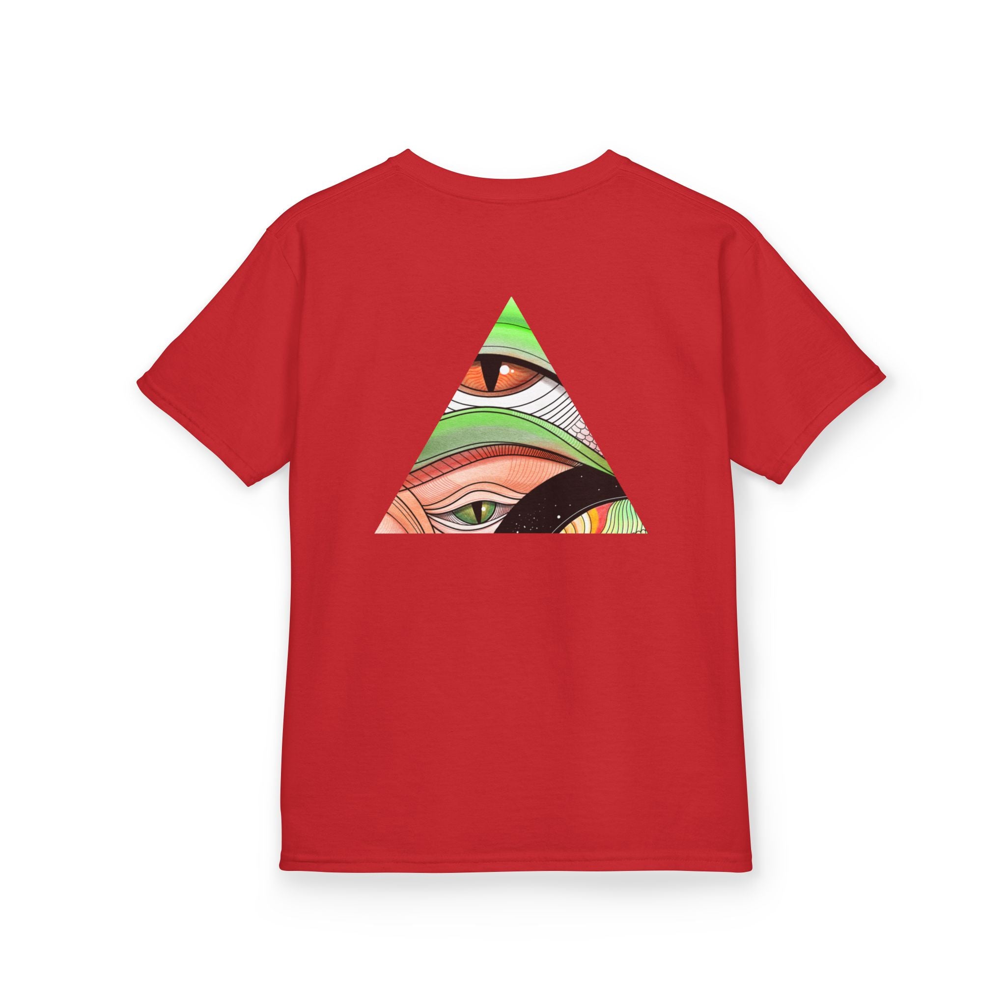 Abstract Eye Pattern Kids Tee | Geometric Star & Triangle Art