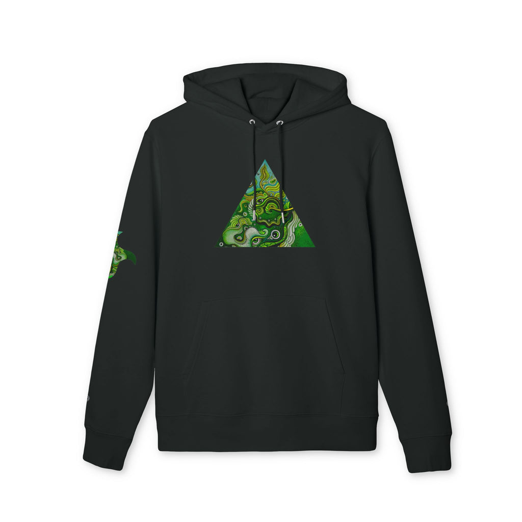 Green Geometric Nature Hoodie — Triangle Diamond Forest Graphic #iyf874322