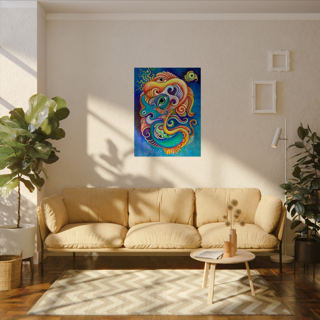 Abstract Psychedelic Watercolor Poster — Textured Matte Art Print #wp2