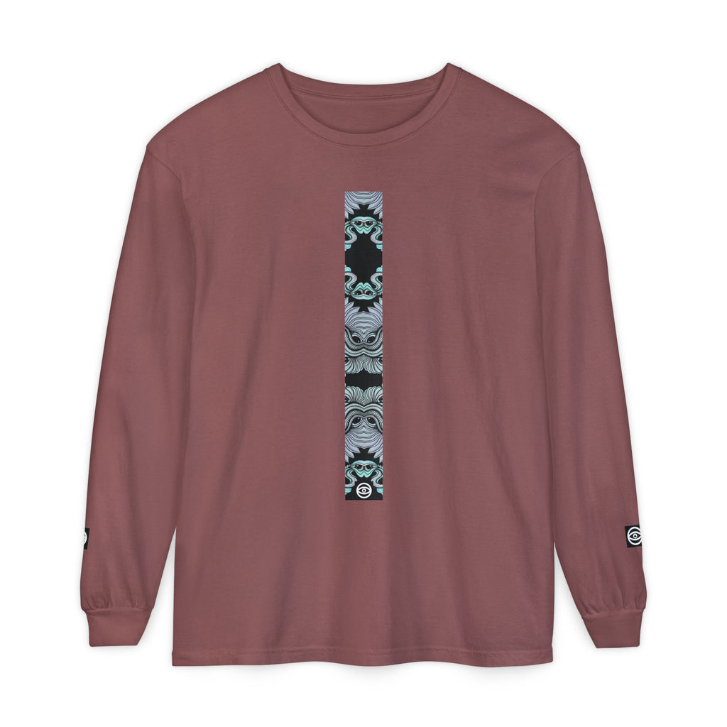 Men's/Women's Long Sleeve T-Shirt — Vertical Geometric Stripe Graphic #kjgd64258