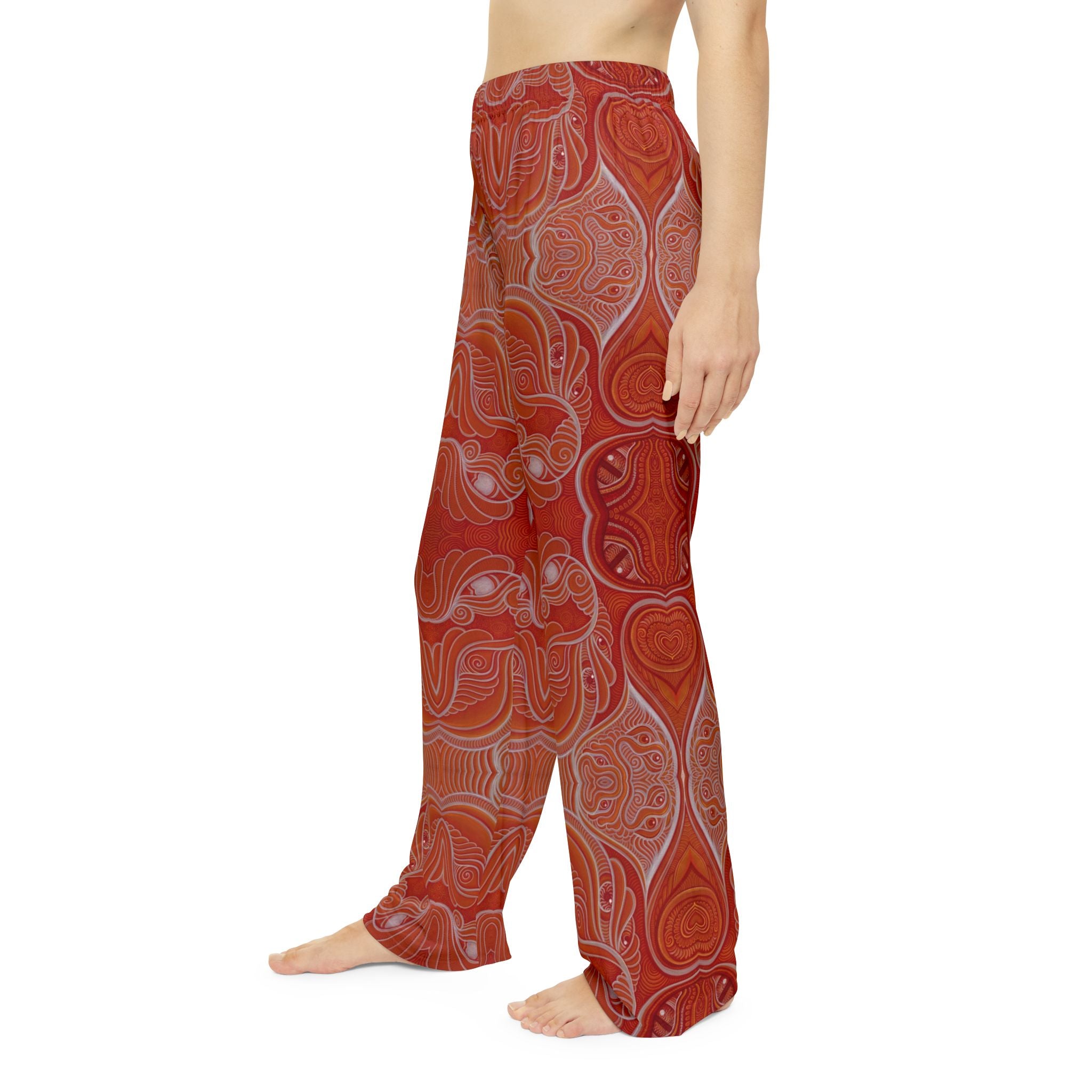 Red Retro Swirl Women's Pajama Pants — Cozy Printed Lounge Trousers #hga6654