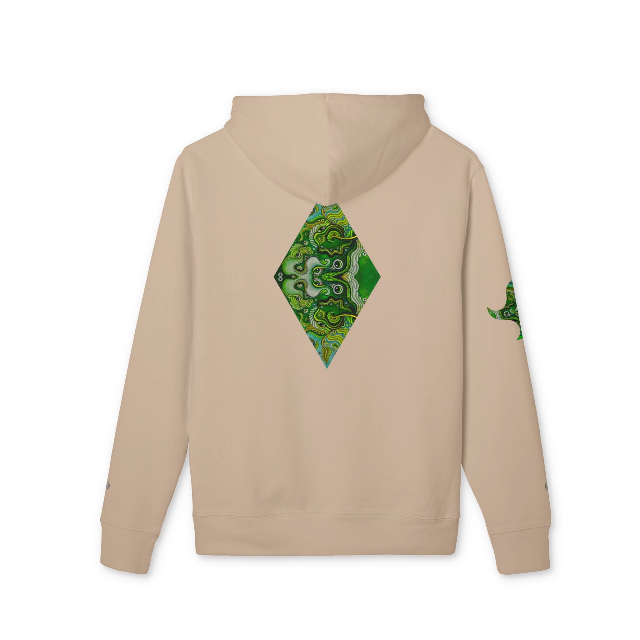 Green Geometric Nature Hoodie — Triangle Diamond Forest Graphic #iyf874322