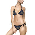 Blue Kaleidoscope Triangle Bikini — Women’s Floral Mandala Swimwear #o34409