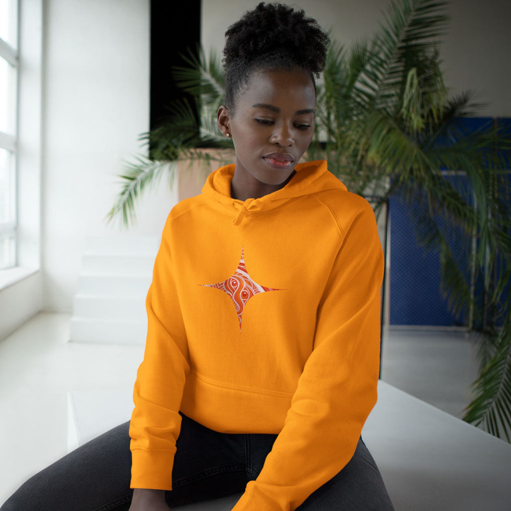Keyhole & Diamond Pattern Hoodie — Abstract Red Paisley Graphic #yh099879
