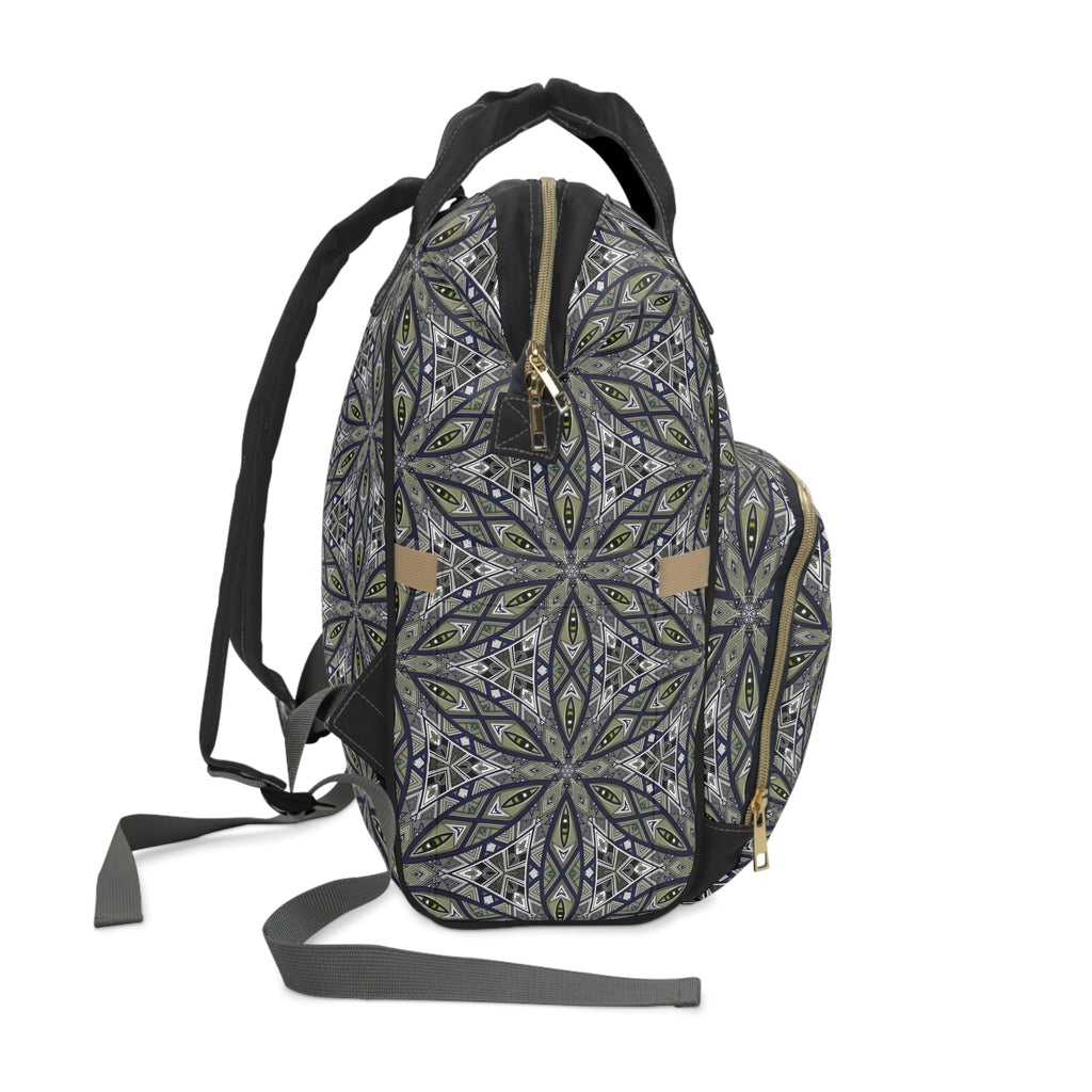 Diaper Backpack — Stylish Multifunctional Baby Bag with Geometric Mandala Print #jbd88240