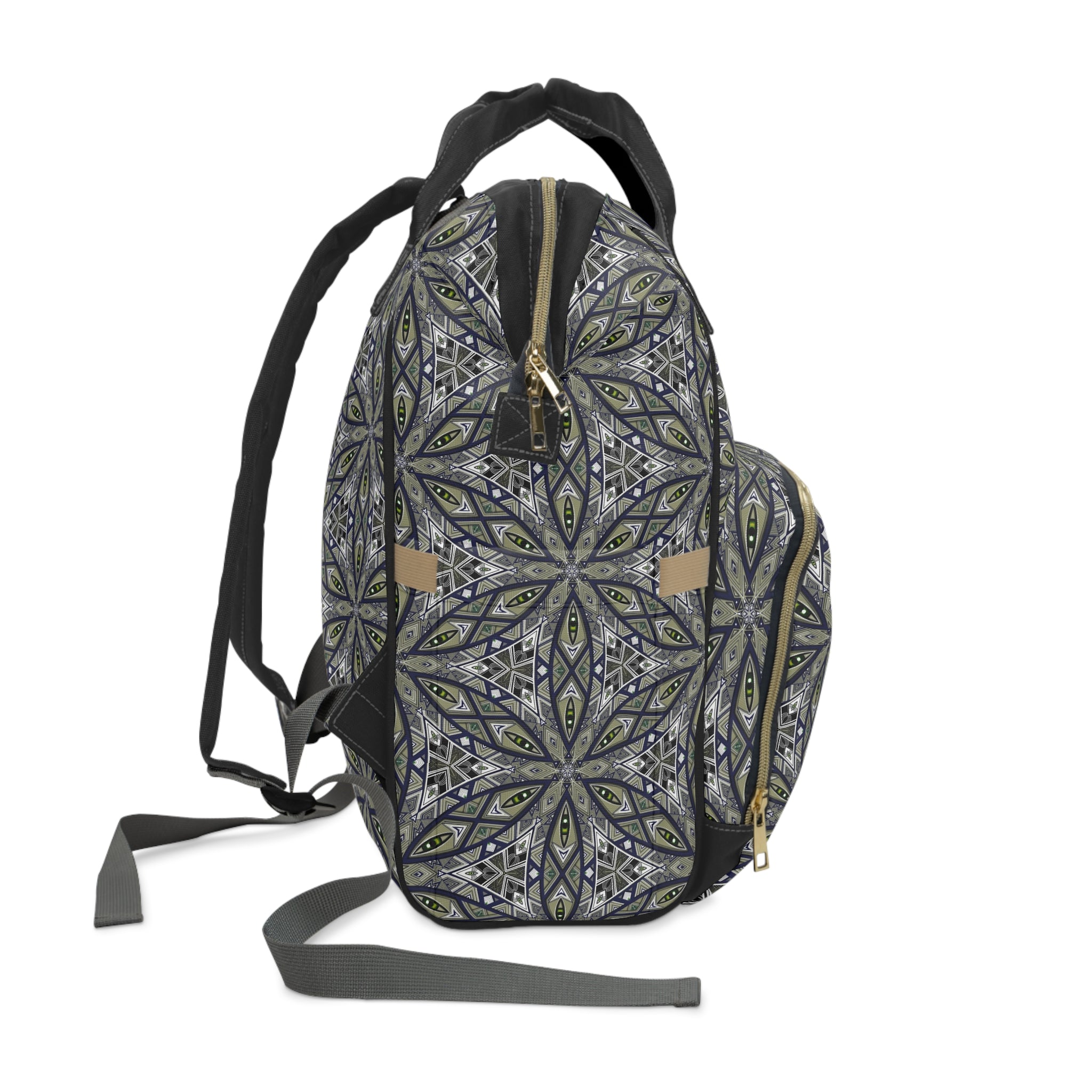 Diaper Backpack — Stylish Multifunctional Baby Bag with Geometric Mandala Print #jbd88240