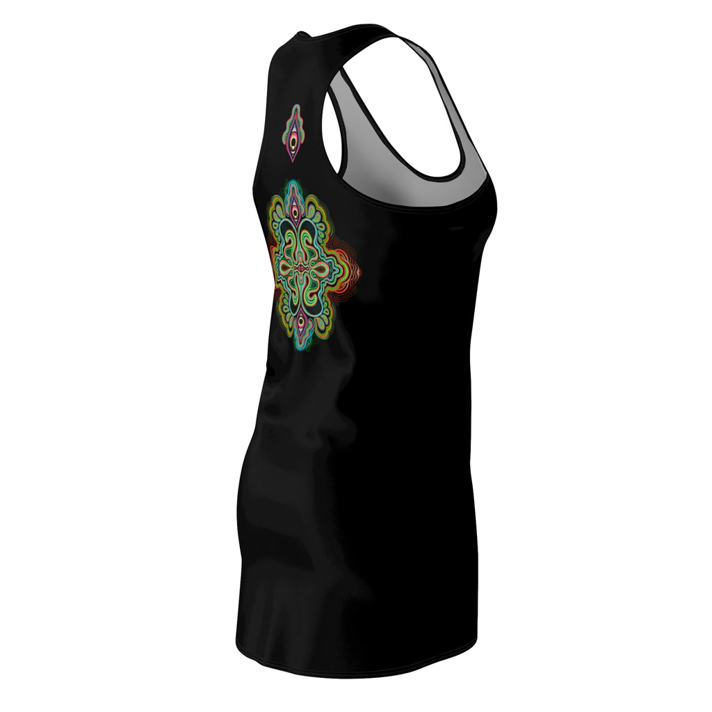 Racerback Dress — Psychedelic Neon Mandala Print  #rd2