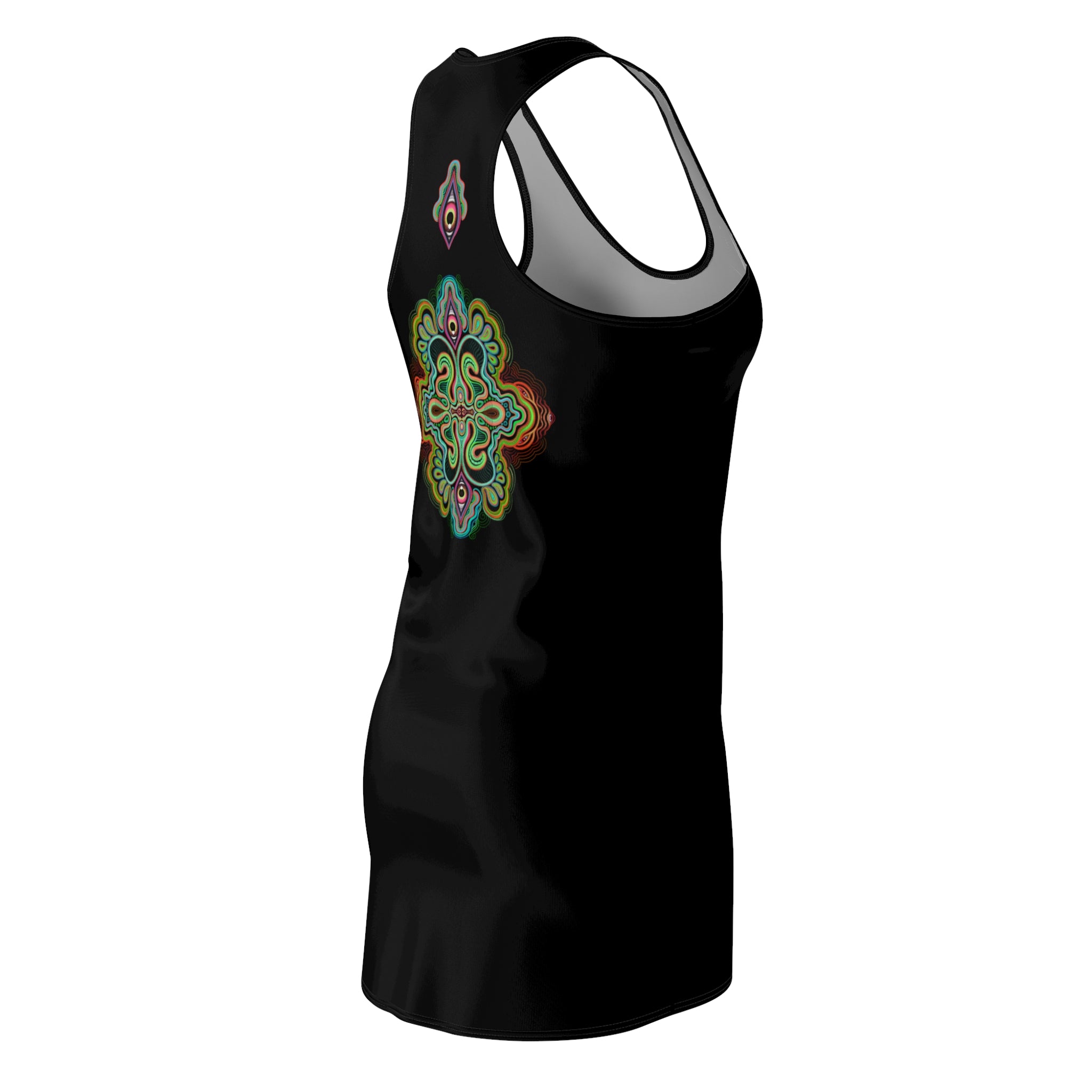 Racerback Dress — Psychedelic Neon Mandala Print  #rd2