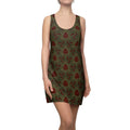 Boho Paisley Racerback Dress — Olive & Rust All-Over Print #451122233