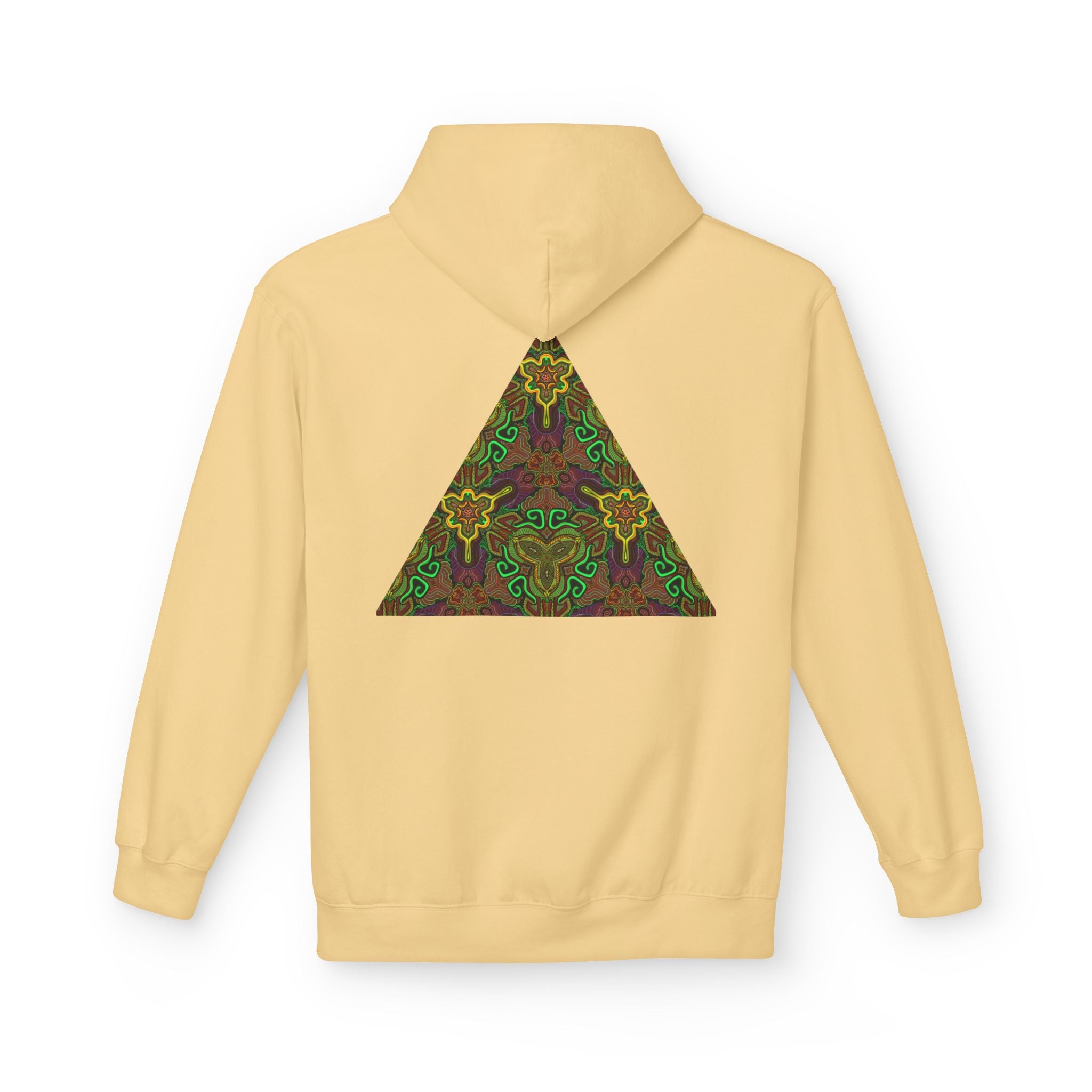 Tribal Kaleidoscope Symbol Hoodie | Geometric Triangle Back Print