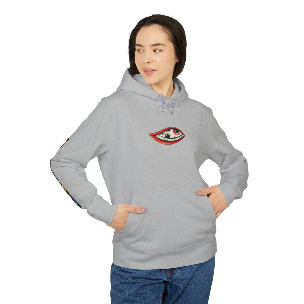 Graphic Hoodie — Colorful Psychedelic Lip & Swirl Design #h4334