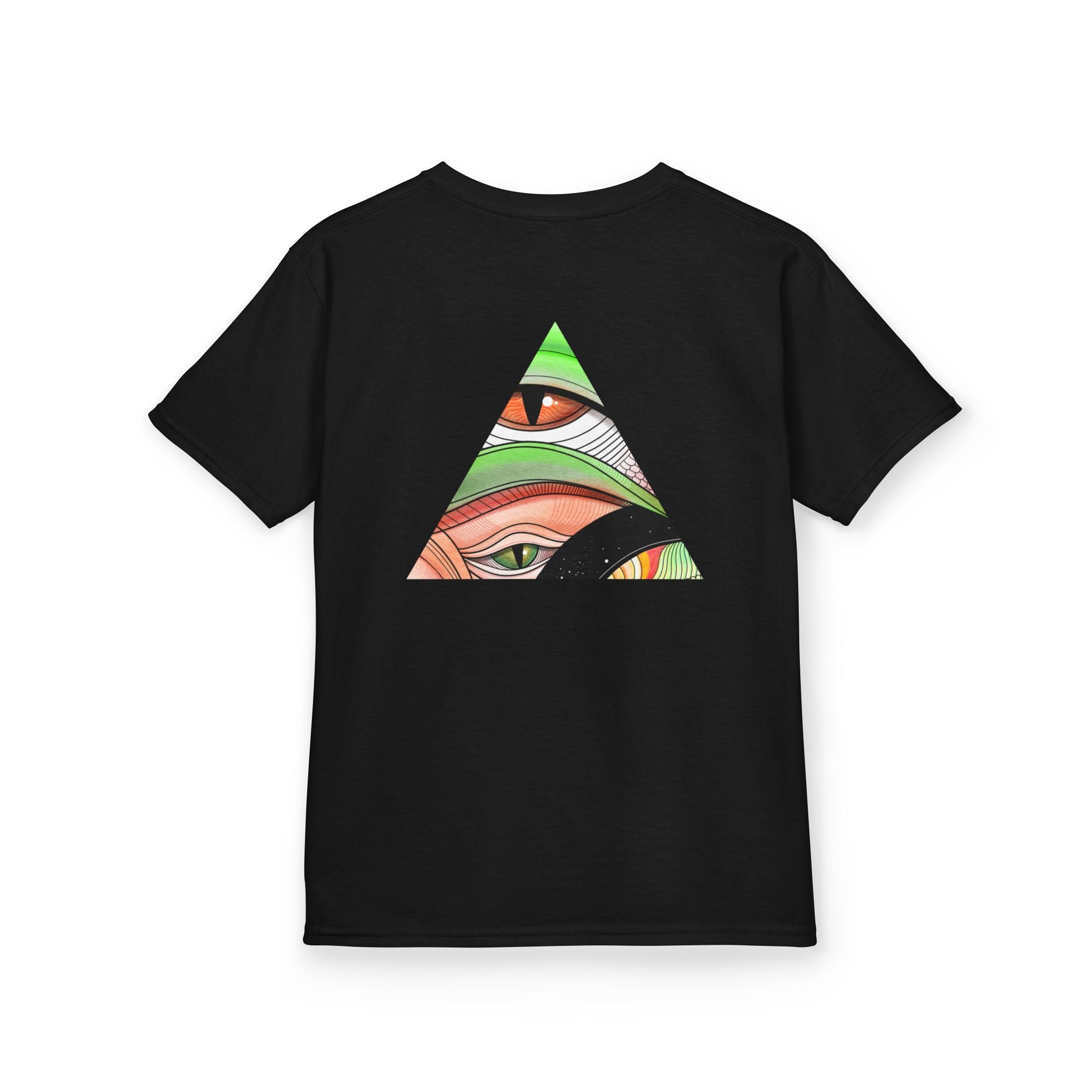Abstract Eye Pattern Kids Tee | Geometric Star & Triangle Art