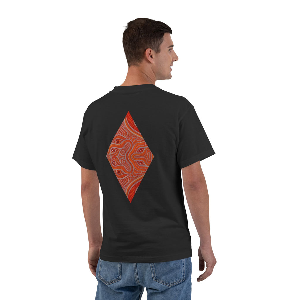 Geometric Red Diamond Graphic T-Shirt #kd753097
