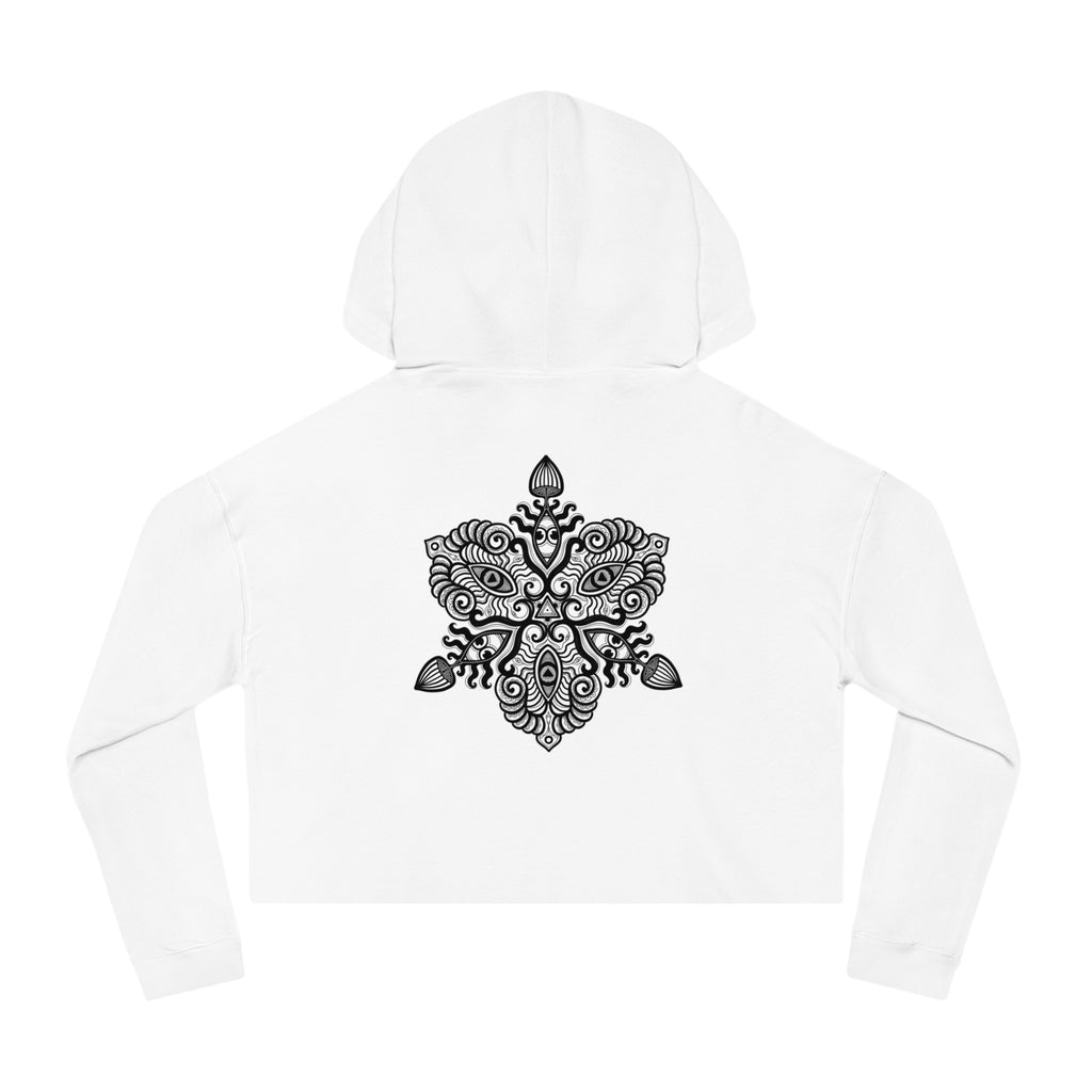 Cropped Hoodie — Boho Mandala Henna Floral Print #h98647