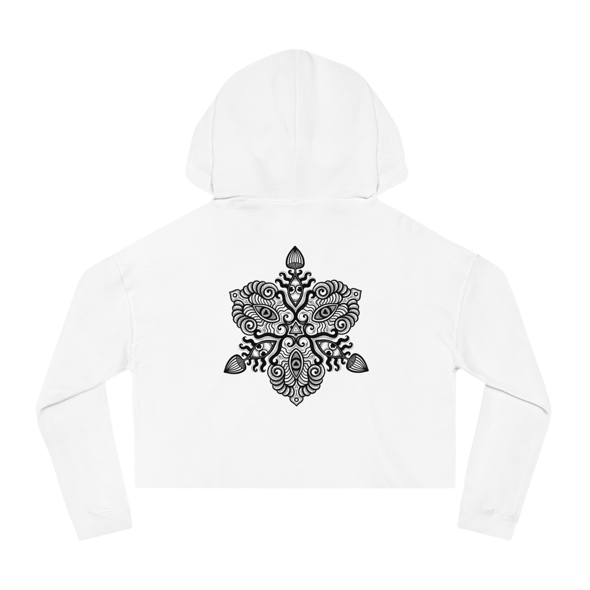 Cropped Hoodie — Boho Mandala Henna Floral Print #h98647