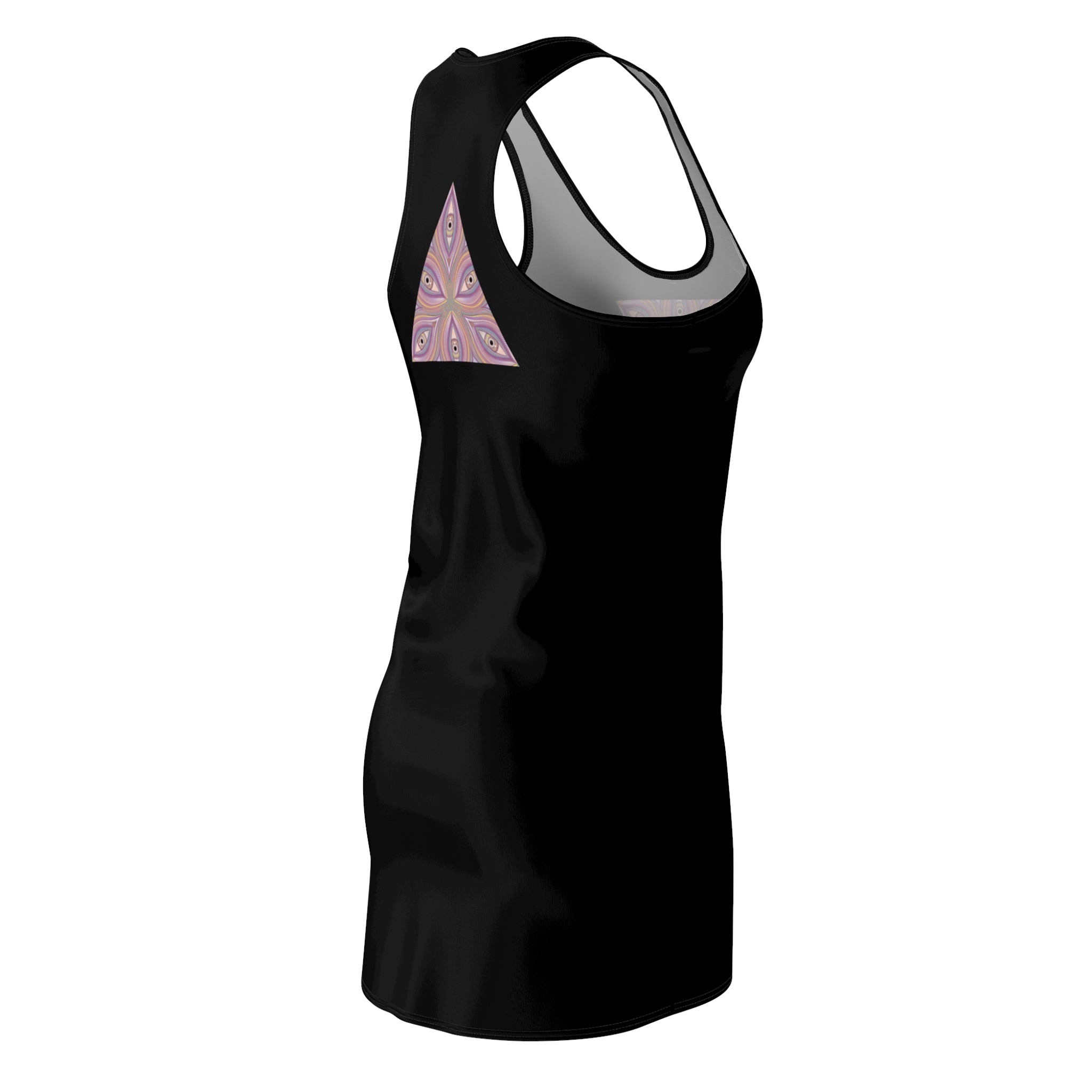 Racerback Dress with Pink Kaleidoscope Triangle Print #d111