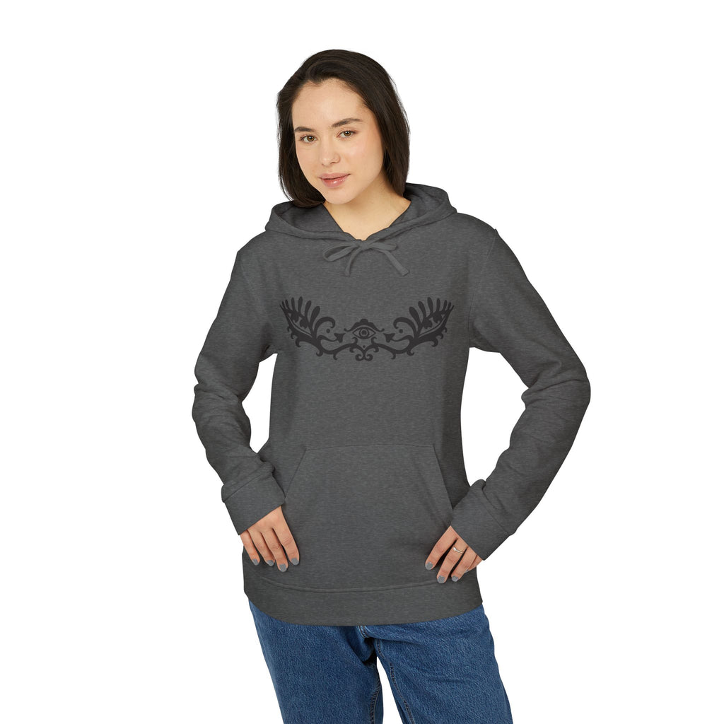Adidas Hoodie — Ornamental Symmetry Black Graphic Zip-Up #y086467