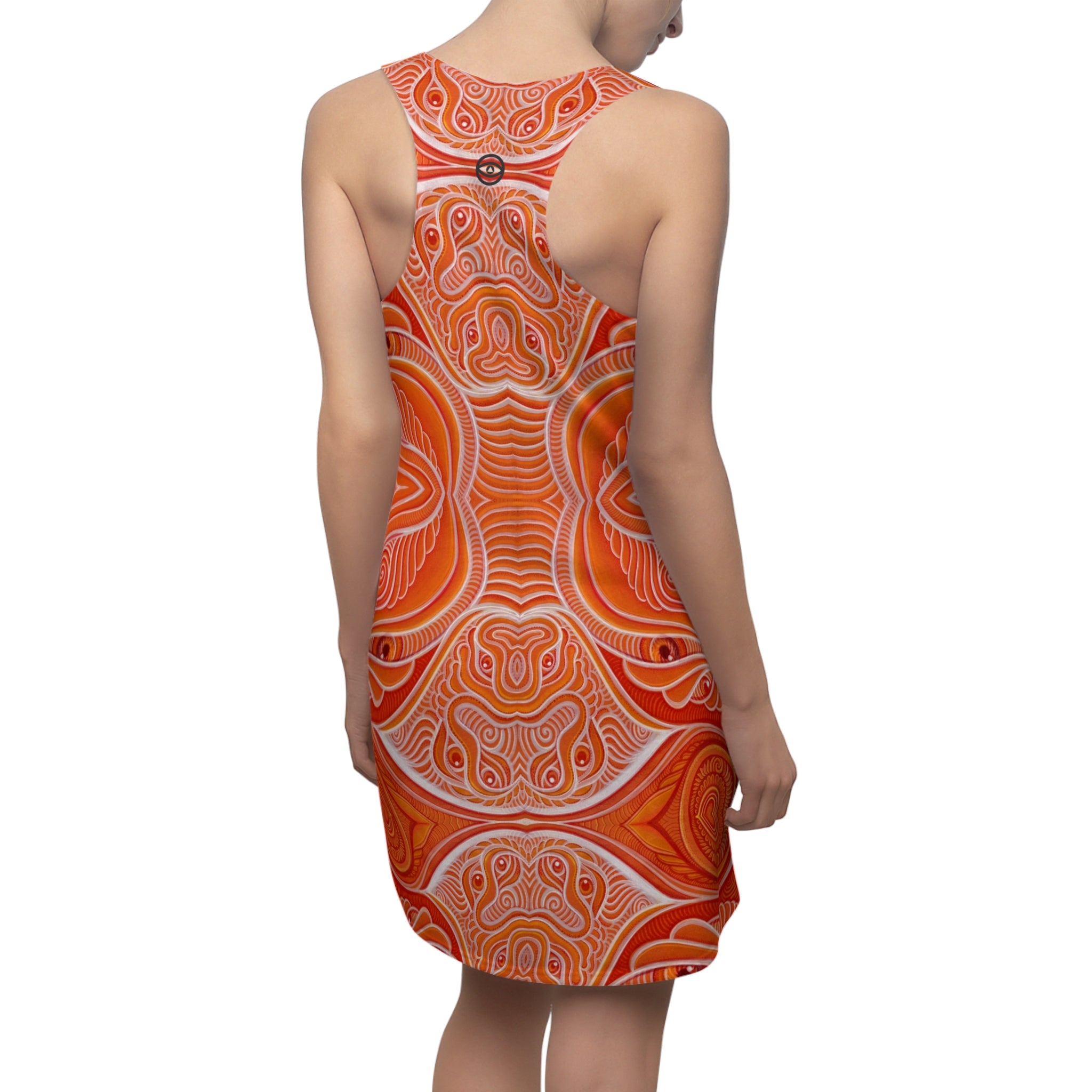 Orange Psychedelic Racerback Dress — Abstract Mandala AOP #f754689