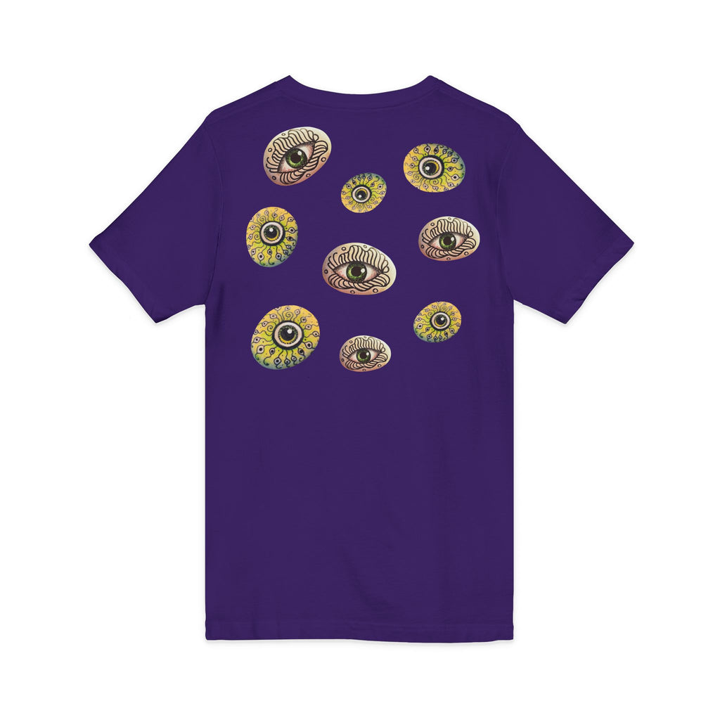 Sunflower Eye Pattern V-Neck Tee #k0833