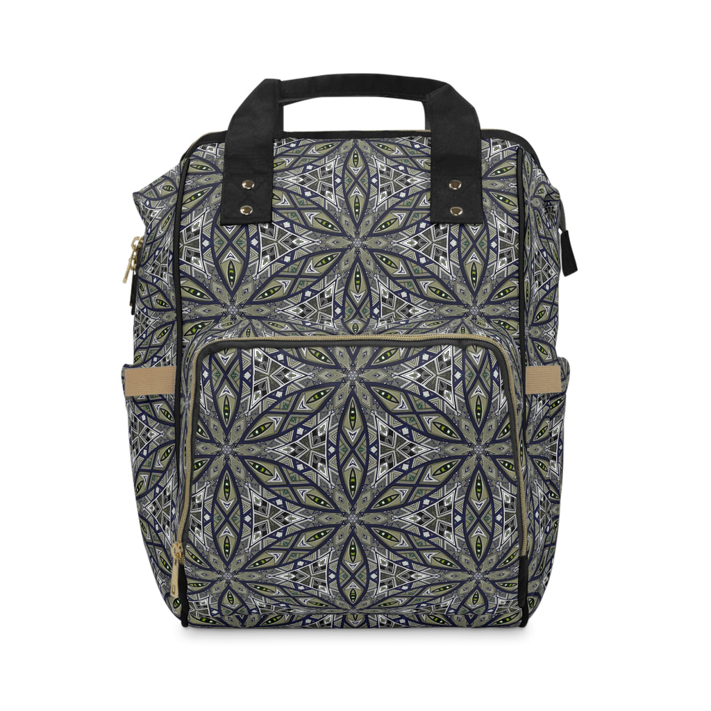 Diaper Backpack — Stylish Multifunctional Baby Bag with Geometric Mandala Print #jbd88240