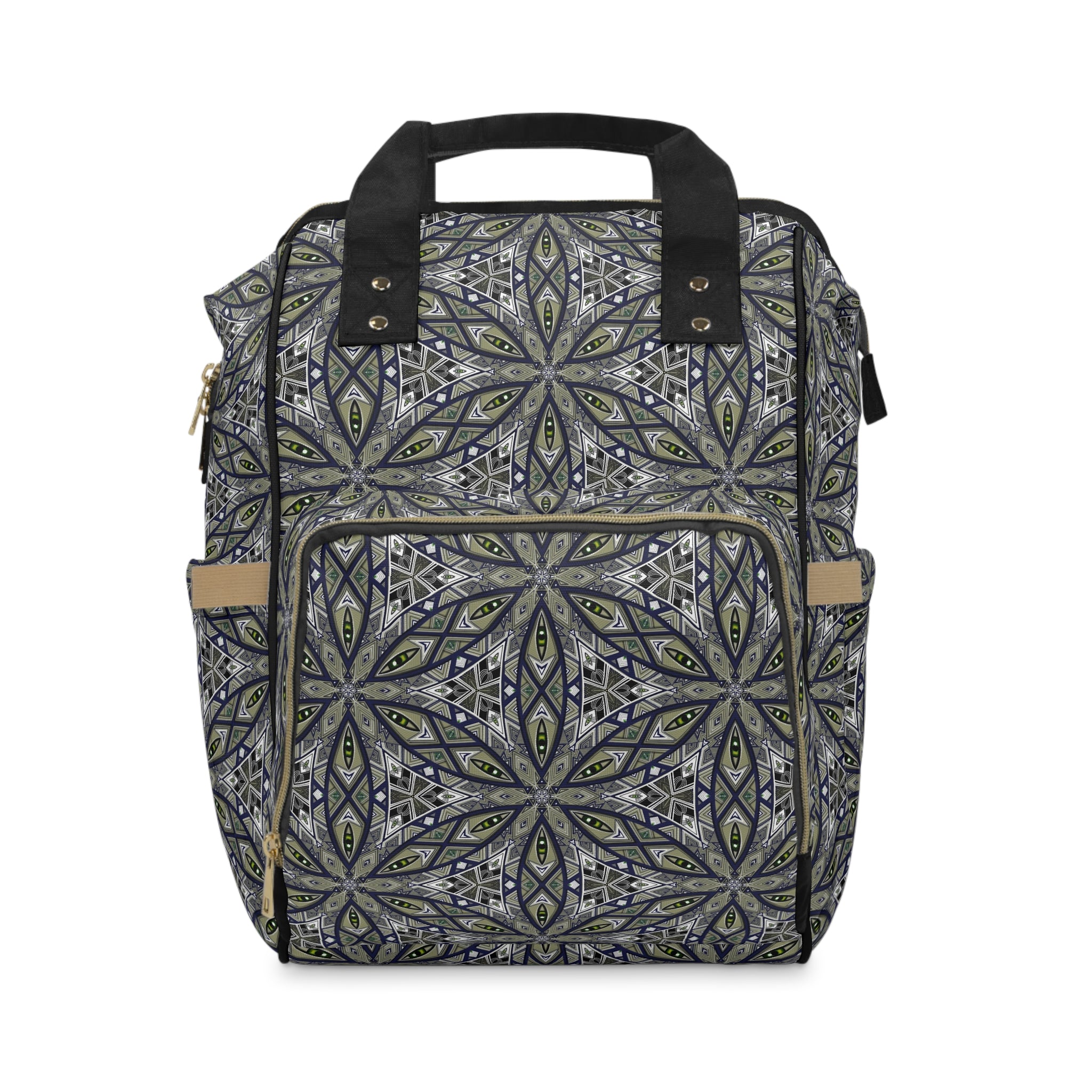 Diaper Backpack — Stylish Multifunctional Baby Bag with Geometric Mandala Print #jbd88240