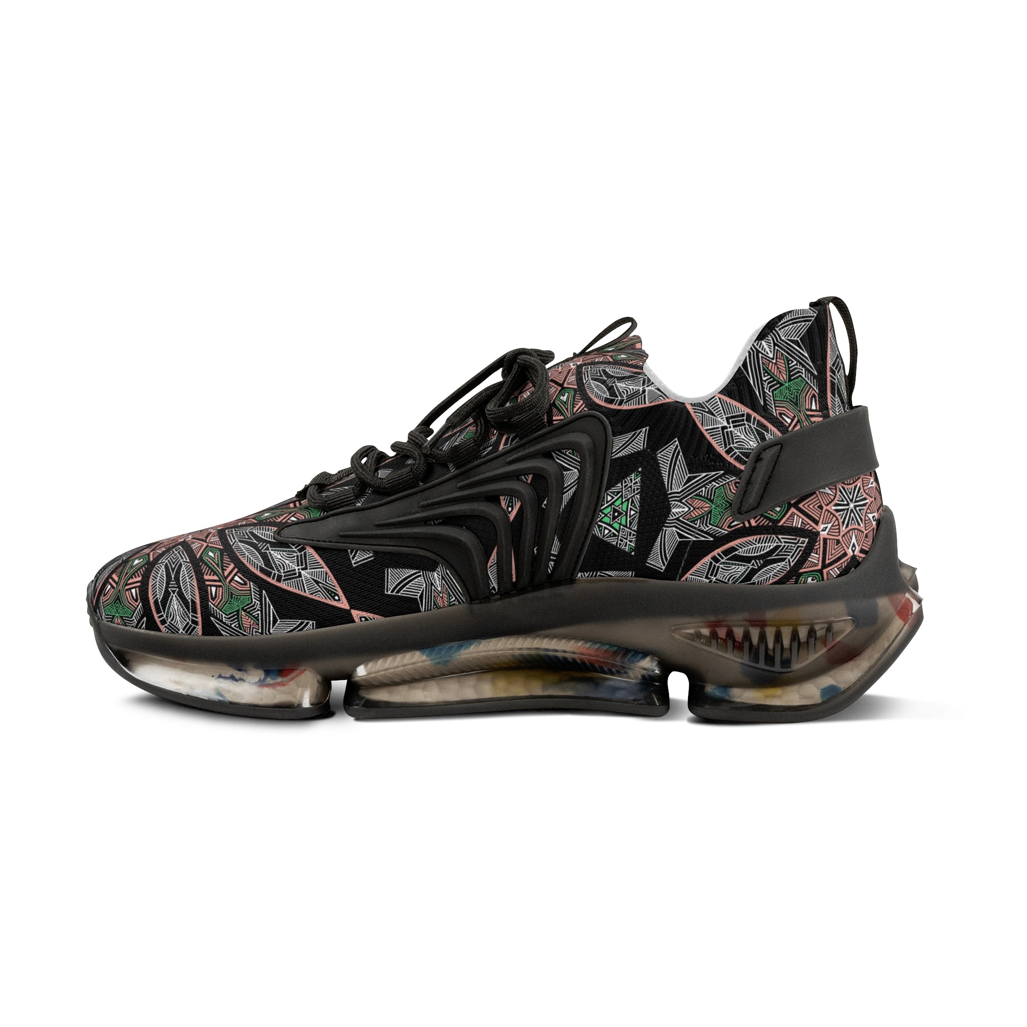 Men's Mesh Sneakers — Kaleidoscope Floral Athletic Shoes #ss2586443